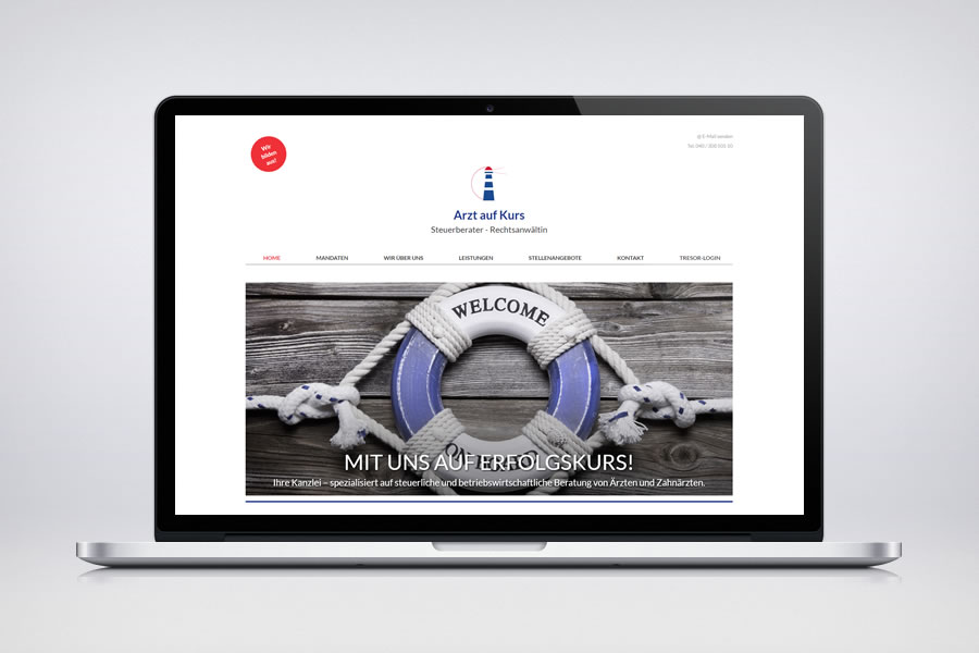 Arzt auf Kurs - Contao Website