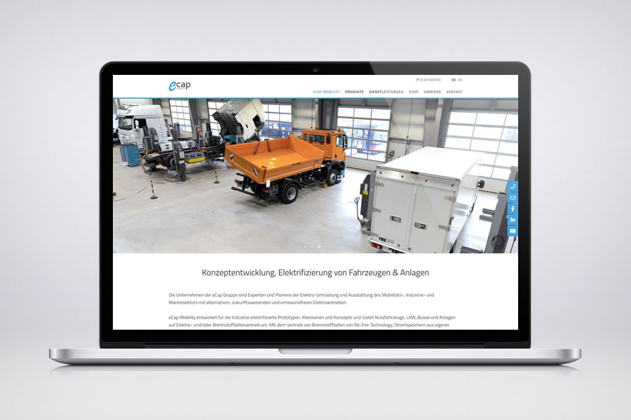 Website - Contao Referenz - E-Cap Mobility