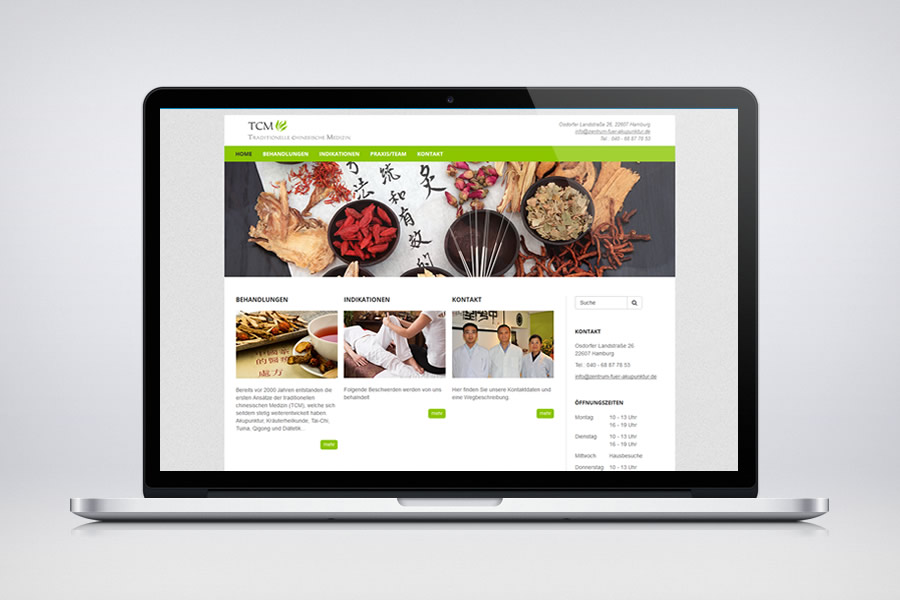 Zentrum für Traditionelle Chinesische Medizin und Akkupunktur in Hamburg - Contao Website